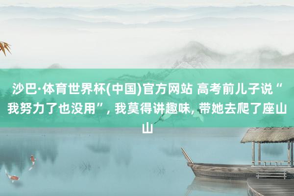 沙巴·体育世界杯(中国)官方网站 高考前儿子说“我努力了也没用”， 我莫得讲趣味， 带她去爬了座山