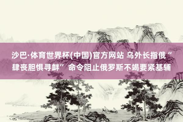 沙巴·体育世界杯(中国)官方网站 乌外长指俄“肆丧胆惧寻衅” 命令阻止俄罗斯不竭要紧基辅