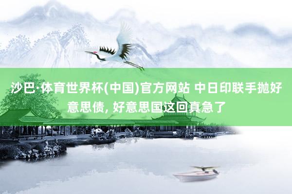沙巴·体育世界杯(中国)官方网站 中日印联手抛好意思债， 好意思国这回真急了