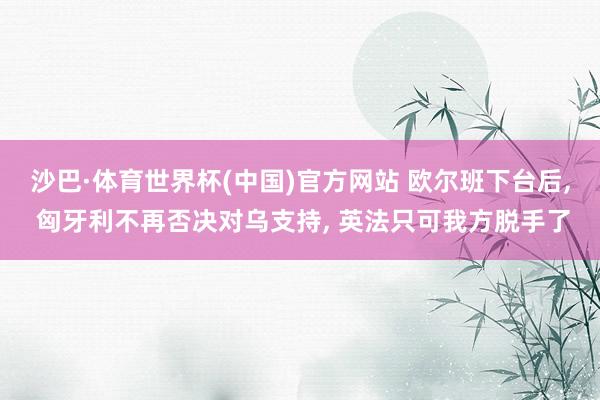 沙巴·体育世界杯(中国)官方网站 欧尔班下台后， 匈牙利不再否决对乌支持， 英法只可我方脱手了
