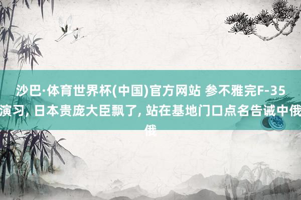 沙巴·体育世界杯(中国)官方网站 参不雅完F-35演习， 日本贵庞大臣飘了， 站在基地门口点名告诫中俄