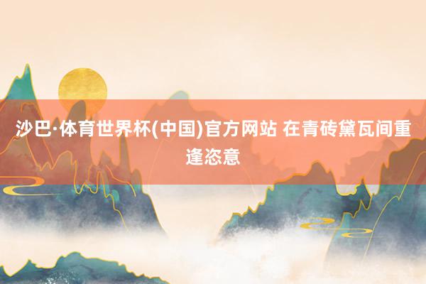 沙巴·体育世界杯(中国)官方网站 在青砖黛瓦间重逢恣意