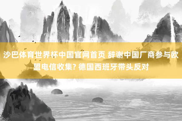 沙巴体育世界杯中国官网首页 辞谢中国厂商参与欧盟电信收集? 德国西班牙带头反对