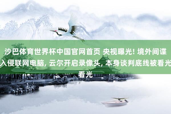 沙巴体育世界杯中国官网首页 央视曝光! 境外间谍入侵联网电脑， 云尔开启录像头， 本身谈判底线被看光