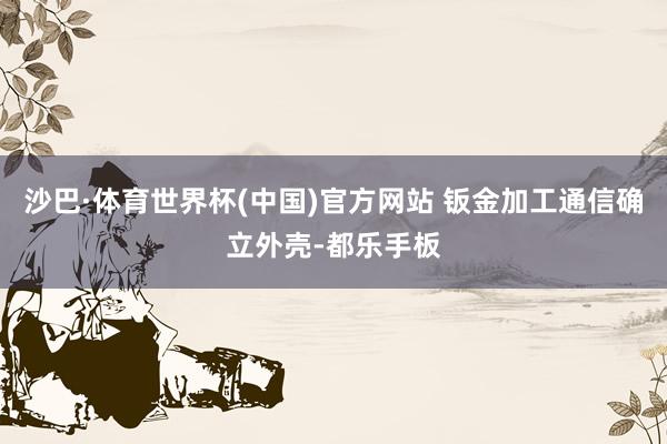 沙巴·体育世界杯(中国)官方网站 钣金加工通信确立外壳-都乐手板