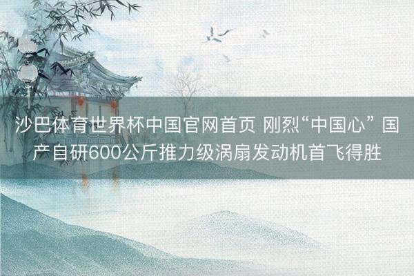 沙巴体育世界杯中国官网首页 刚烈“中国心” 国产自研600公斤推力级涡扇发动机首飞得胜
