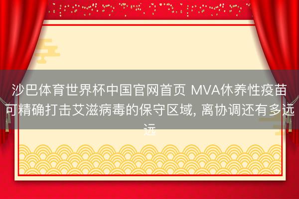 沙巴体育世界杯中国官网首页 MVA休养性疫苗可精确打击艾滋病毒的保守区域， 离协调还有多远