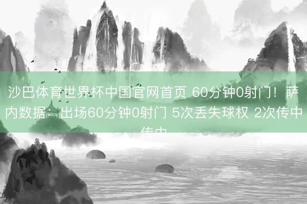 沙巴体育世界杯中国官网首页 60分钟0射门！萨内数据：出场60分钟0射门 5次丢失球权 2次传中
